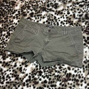 Olive green mini shorts